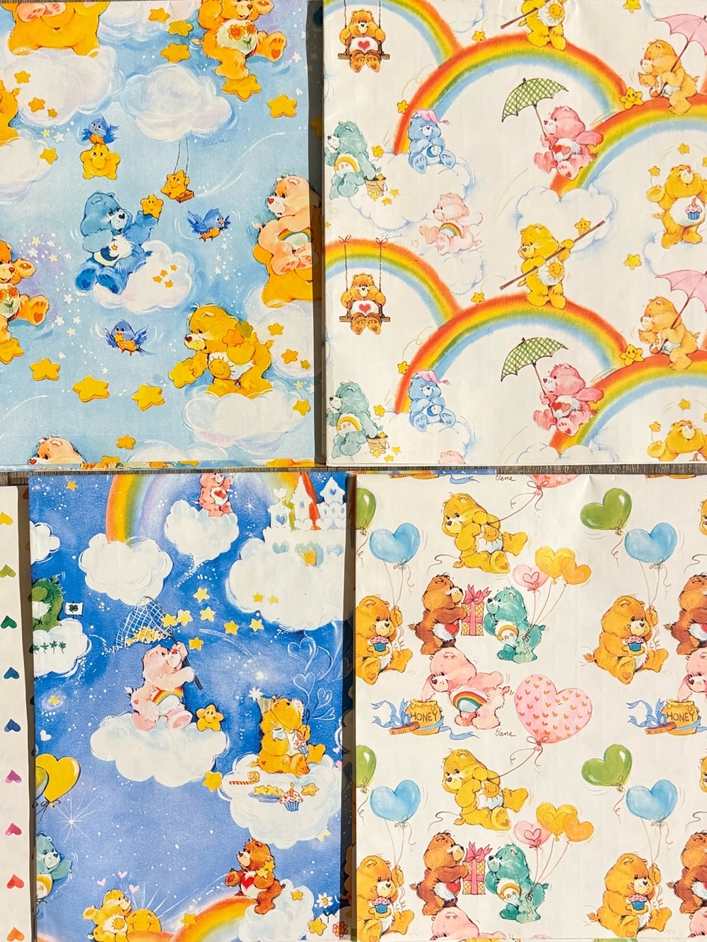 Vintage Care Bears Wrapping Paper Gift wrap